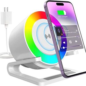 Birthday Gifts for Women, 3 in 1 Charging Station Apple with Bluetooth Speakers, LED Night Light, 15W Wireless Charger Stand, Gifts for Women, Men, Mom, Girlfriend