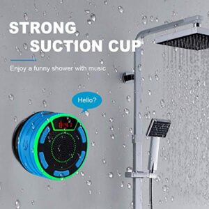 BassPal IPX7 Waterproof Speaker, Bluetooth Portable Wireless Shower Speakers with LED Display, FM Radio, Suction Cup, Light Show, TWS, Loud Stereo Sound for Pool Beach Home Party Travel Outdoors