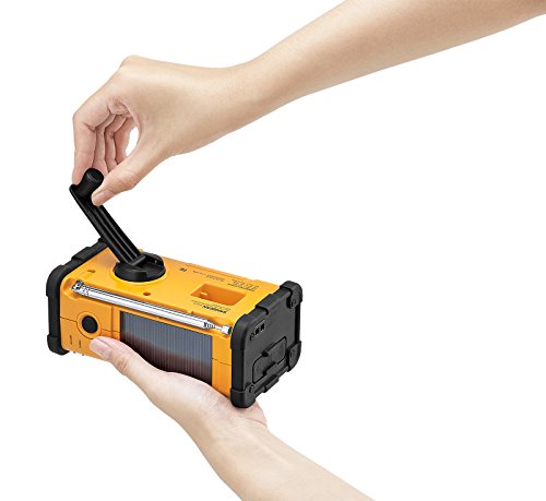 Sangean MMR-88 AM/FM/Weather+Alert Emergency Radio. Solar/Hand Crank/USB/Flashlight, Siren, Smartphone Charger yellow