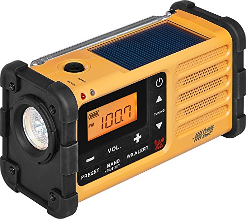 Sangean MMR-88 AM/FM/Weather+Alert Emergency Radio. Solar/Hand Crank/USB/Flashlight, Siren, Smartphone Charger yellow