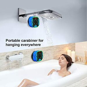 DuoTen Shower Speaker, IPX7 Waterproof Portable Bluetooth Wireless Speaker Shower Radio with Loud Stereo Sound, LED Display, Light Show, Suction Cup, Sturdy Hook for Home, Party, Outdoor, Travel, Pool