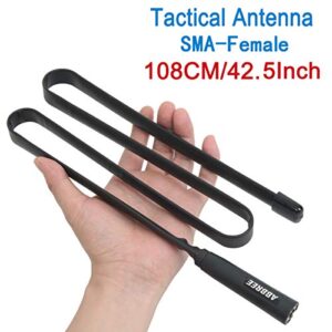 2 Pack 42.5-Inch Length ABBREE SMA-Female Dual Band 144/430Mhz Foldable CS Tactical Antenna for GMRS Radio Baofeng Walkie Talkie UV-5R UV-82 BF-888S BF-F8HP Ham CB Two Way Radio Transceiver(42.5in)