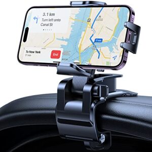 vicseed phone mount for car [lifesaver to keep eyes on road] car phone mount in front of steering wheel, never get distracted car phone holder mount, grip on dashboard car mount for iphone & android