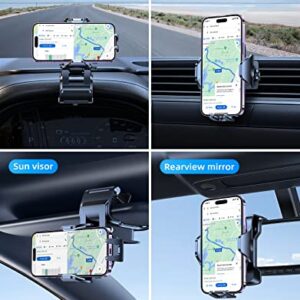 VICSEED Phone Mount for Car [Lifesaver to Keep Eyes on Road] Car Phone Mount in Front of Steering Wheel, Never Get Distracted Car Phone Holder Mount, Grip on Dashboard Car Mount for iPhone & Android