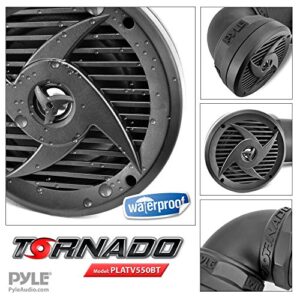 Pyle Waterproof Marine ATV Powered Speakers - 500W UTV Bluetooth Sound System All-Terrain Sound ATV Speakers w/ AUX 3.5mm, 6.5” Dual Audio Sound System for Car, Boat, Golf Carts & Jetski PLATV550BT