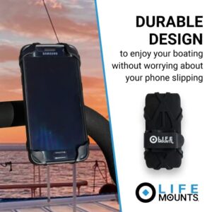 Life Mounts - Boat Mounted Cell Phone Holder - Secure Your Phone While Out On The Water - Holds Most Current Smartphones - Hands Free Calling, Music and Maps