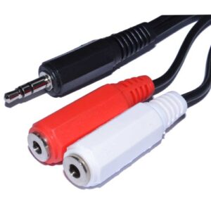 kenable 3.5mm Stereo Jack Plug to Twin 3.5mm Mono Sockets Audio Cable 15cm (~6 inch)