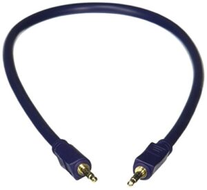 c2g 40600 velocity 3.5mm m/m stereo audio cable, aux cable, blue (1.5 feet, 0.45 meters)