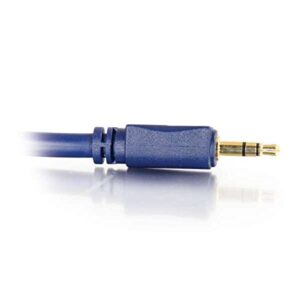 C2G 40600 Velocity 3.5mm M/M Stereo Audio Cable, Aux Cable, Blue (1.5 Feet, 0.45 Meters)