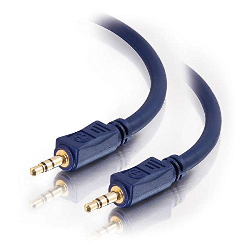 C2G 40600 Velocity 3.5mm M/M Stereo Audio Cable, Aux Cable, Blue (1.5 Feet, 0.45 Meters)