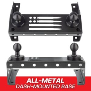 Bulletpoint Metal Dash Mount with 2 Phone Holders Bundle Compatible with 2015-2020 Ford F150 & 2017+ F250/F350 Super Duty - Dual 20mm Ball Dash F150 Phone Mount (13th Generation)