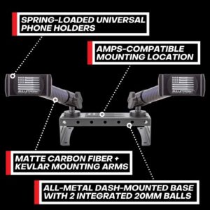 Bulletpoint Metal Dash Mount with 2 Phone Holders Bundle Compatible with 2015-2020 Ford F150 & 2017+ F250/F350 Super Duty - Dual 20mm Ball Dash F150 Phone Mount (13th Generation)