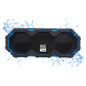 altec lansing imw479 mini lifejacket jolt heavy duty rugged waterproof ultra portable bluetooth speaker up to 16 hours of battery life, 100ft wireless range and voice assistant (royal blue)