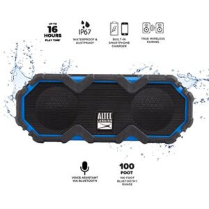 Altec Lansing IMW479 Mini LifeJacket Jolt Heavy Duty Rugged Waterproof Ultra Portable Bluetooth Speaker up to 16 Hours of Battery Life, 100FT Wireless Range and Voice Assistant (Royal Blue)