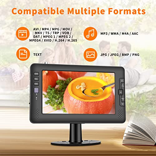 Jexiop 9" IPS Screen Small TV,Portable TV with Digital ATSC Tuner, USB Port, AV Input, Built-in Rechargeable Battery Operated TV, Mini TV for Camping Caravan Kitchen