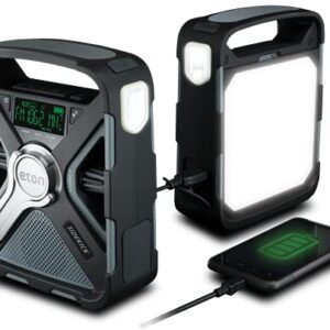 Eton - Sidekick, Ultimate Camping AM/FM/NOAA Radio with S.A.M.E Technology, Solar Powered, Battery Powered, Bluetooth, Rechargeable, LED Flashlight, Phone Charger, Commitment to Preparedness