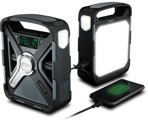 Eton - Sidekick, Ultimate Camping AM/FM/NOAA Radio with S.A.M.E Technology, Solar Powered, Battery Powered, Bluetooth, Rechargeable, LED Flashlight, Phone Charger, Commitment to Preparedness