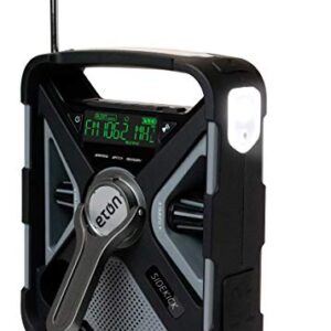 Eton - Sidekick, Ultimate Camping AM/FM/NOAA Radio with S.A.M.E Technology, Solar Powered, Battery Powered, Bluetooth, Rechargeable, LED Flashlight, Phone Charger, Commitment to Preparedness