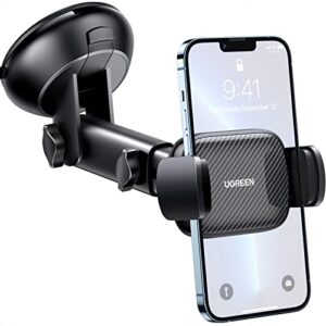 ugreen car phone holder mount suction cup windshield window dashboard cell phone holder universal compatible with iphone 14 13 pro max, iphone 12 11 plus se xs xr 8 7 6 6s smartphone car accessories