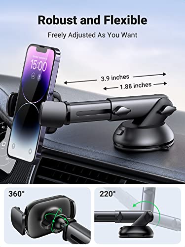 UGREEN Car Phone Holder Mount Suction Cup Windshield Window Dashboard Cell Phone Holder Universal Compatible with iPhone 14 13 Pro Max, iPhone 12 11 Plus SE XS XR 8 7 6 6S Smartphone Car Accessories