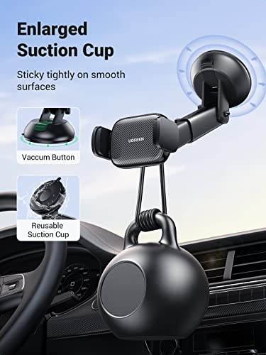 UGREEN Car Phone Holder Mount Suction Cup Windshield Window Dashboard Cell Phone Holder Universal Compatible with iPhone 14 13 Pro Max, iPhone 12 11 Plus SE XS XR 8 7 6 6S Smartphone Car Accessories