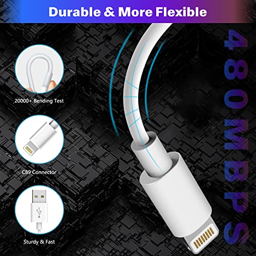 Short Lightning Cable, 7-inch Lightning to USB Cable Compatible with iPhone 14 Max Pro 14 Pro 14 Plus 14 13 12 11 X 8 7 6 5 iPad iPod Airpods
