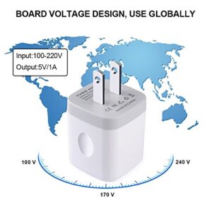 Single Port USB Charger, UorMe 1A 5V Wall Plug USB Power Adapter 5 Pack for Phone 14 Pro Max/13/12/11/X/8/7/6S/6Plus/6,Samsung Galaxy S23 Ultra/A14/A13/S22/S20 Ultra/S10/S9 Edge Note 20,HTC,Nexus,Moto