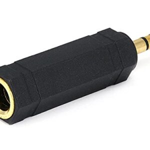 Monoprice 3.5mm Stereo Plug to 6.35mm (1/4 Inch) Stereo Jack Adaptor - Gold Plated