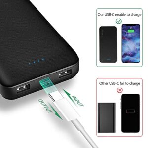 Lekzai 15,000mAh Portable Charger Power Bank with USB C Output, Slim Battery Pack with Three 5V/2.4A Output Fits for iPhone Samsung and More