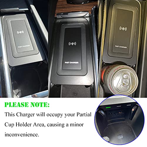 Wireless Phone Charging Plate, Vehicle Inner Central Box Charger Accessory with 2 USB Ports, Compatible with Volvo XC90 XC60 S90 S60 V90 V60, Plug & Play Easy Installation (Classic Style)