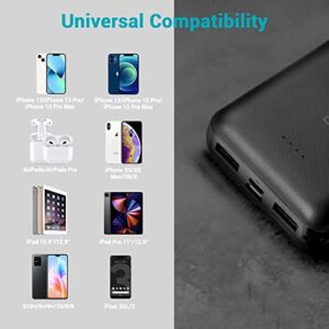 Dr. Prepare 10000mAh Battery Pack Charger Portable, 5V 3A USB C Power Bank with Dual Output, Ultra-Compact External Battery Pack for Heated Vest, Heated Jacket, iPhone and iPad