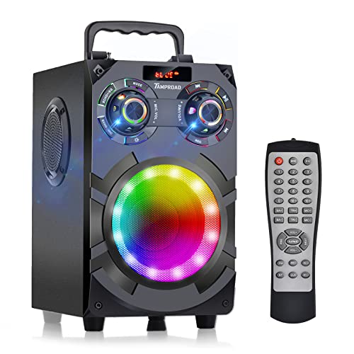 Bluetooth Speakers, 60W Loud Wireless Stereo Speaker with Subwoofer Deep Bass, Bluetooth 5.0, FM Radio, Colorful Lights, 8000mAh Battery, Portable Outdoor Big Speaker for Home Party Garden Gifts