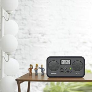 Sangean PR-D19BK FM Stereo/AM Digital Tuning Portable Radio with Protective Bumper (Gray/Black)