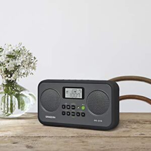 Sangean PR-D19BK FM Stereo/AM Digital Tuning Portable Radio with Protective Bumper (Gray/Black)