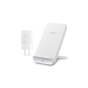 samsung electronics wireless charger convertible qi certified (pad/stand) – for galaxy buds, galaxy phones, and apple iphone devices – us version – white (us version)