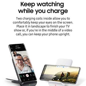 Samsung Electronics Wireless Charger Convertible Qi Certified (Pad/Stand) - for Galaxy Buds, Galaxy Phones, and Apple iPhone Devices - US Version - White (US Version)