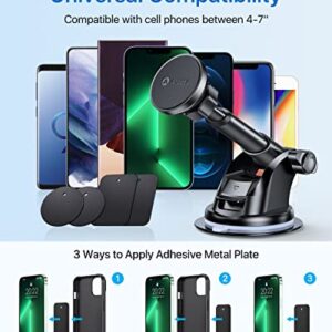 andobil [Bumps Friendly Magnetic Phone Holder for Car, [Super Strong Magnet] Universal Dashboard Windshield Car Mount Magnet Compatible with iPhone 13 12 Pro Max 11 XR Samsung S22 S21 All