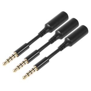 3-pack aux headphone 3.5mm extension cable – male to female extender audio auxiliary jack adapter wire cord plug connector for iphone ipod ipad, smartphone tablet, home car speaker system (3 inch)