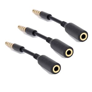 3-Pack AUX Headphone 3.5mm Extension Cable - Male to Female Extender Audio Auxiliary Jack Adapter Wire Cord Plug Connector for iPhone iPod iPad, Smartphone Tablet, Home Car Speaker System (3 INCH)