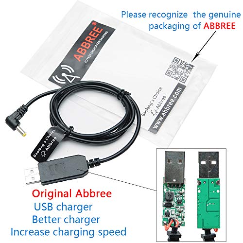 Baofeng 2.5mm USB Charger Cable with Indicator Light for BaoFeng UV-5R UV-82 BF-F8HP UV-82HP UV-5X3 UV-5RE 3800mAh Battery UV-S9/9S Two Way Radio（2 Pack）