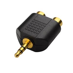 CERRXIAN LEMENG (2-Pack of) Gold Plated 3.5mm Stereo to 2-RCA Male to Female Adapter,Audio Splitter Adapter, Dual RCA Jack Adapter