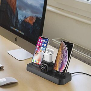 Wireless Charger, 4 in 1 Charging Station for Apple, Wireless Charging Pad Stand with Apple Watch Charger Stand, Apple Watch Charging Stand with AirPods Dock Wireless Charger for iPhone iWatch Airpods