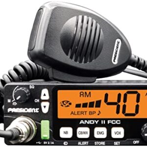President Electronics ANDYII Cb Radio 12/24v 7clr Disp Usb Compact