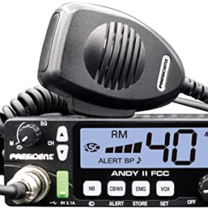 President Electronics ANDYII Cb Radio 12/24v 7clr Disp Usb Compact