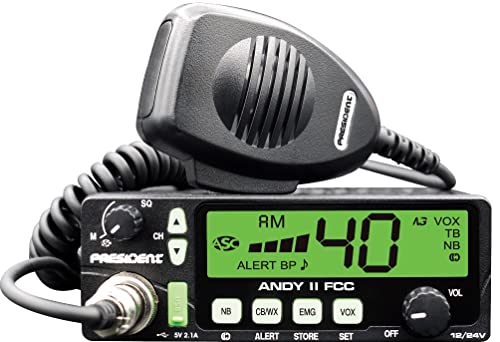 President Electronics ANDYII Cb Radio 12/24v 7clr Disp Usb Compact