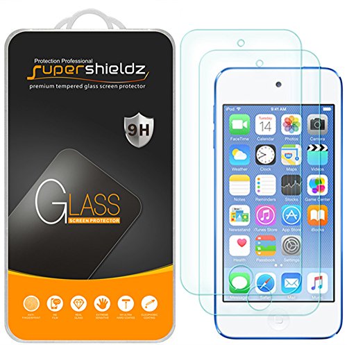 (2 Pack) Supershieldz Designed for Apple New iPod Touch (7th Gen 2019 Released, 6th and 5th Generation) Tempered Glass Screen Protector, Anti Scratch, Bubble Free