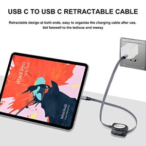 SDBAUX Retractable USB C to USB C 60W Cable,Type C Phone Charger Fast Charging Cord Compatible with Galaxy S22 S21 Lumia Switch Pixel Mini Cell Phones Tablets and More[2-Pack 3.3ft]