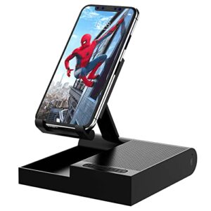doss cell phone stand with wireless bluetooth speaker, 15w wireless charger and anti-slip base, crisp surround sound, portable speaker for home and office, compatible with phone, tablet.