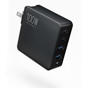 100W USB C Wall Charger: TUNNU GaN PD Fast Charging Block Type C Multiport Power Adapter - 4 Ports for USB C Laptop Smartphone - Compatible with MacBook Pro Air iPhone 12/13 Pro Max iPad Pro Samsung