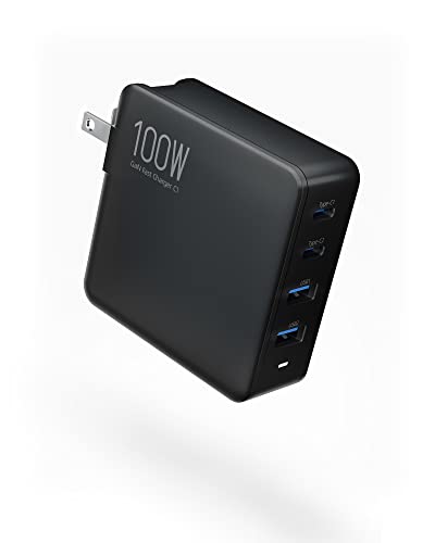 100W USB C Wall Charger: TUNNU GaN PD Fast Charging Block Type C Multiport Power Adapter - 4 Ports for USB C Laptop Smartphone - Compatible with MacBook Pro Air iPhone 12/13 Pro Max iPad Pro Samsung